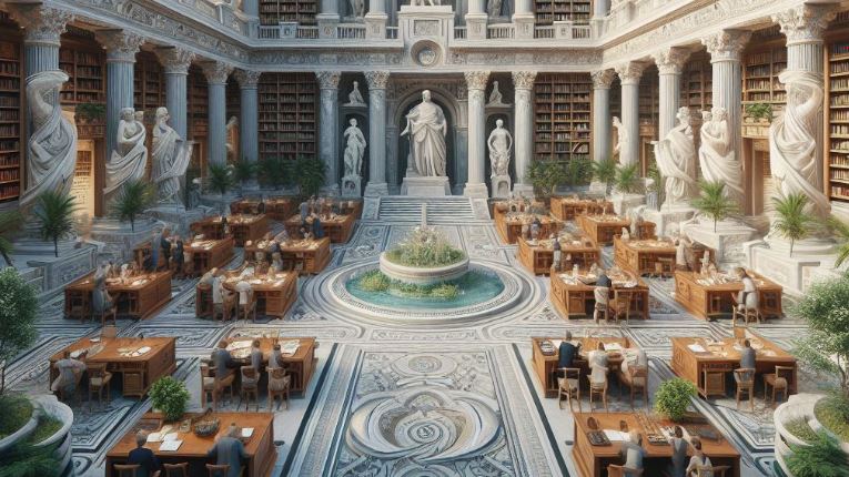 Imagination of Great Library of Alexandria